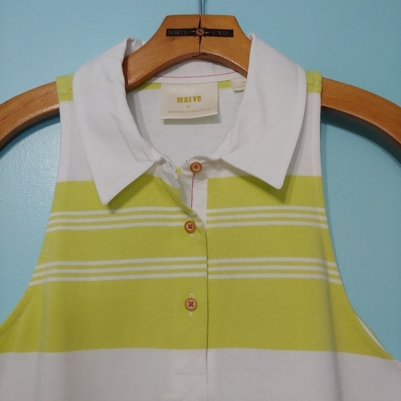 ANTHROPOLOGIE Maeve Striped Lime Polo Tank - Picture 8 of 8